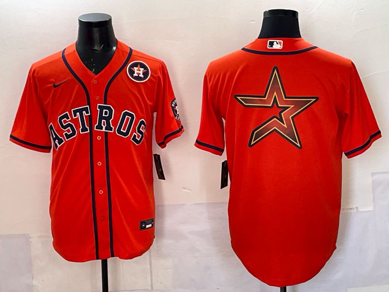 Men 2025 Houston Astros Blank Orange Nike MLB Jersey style 068->houston astros->MLB Jersey